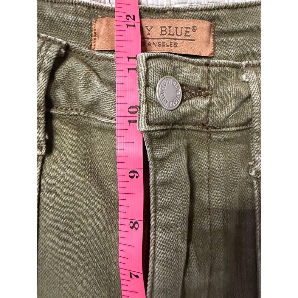 Judy Blue 5/27 Olive Green High Rise Utility Slim Cuffed Stretch Jeans Military - Picture 7 of 12